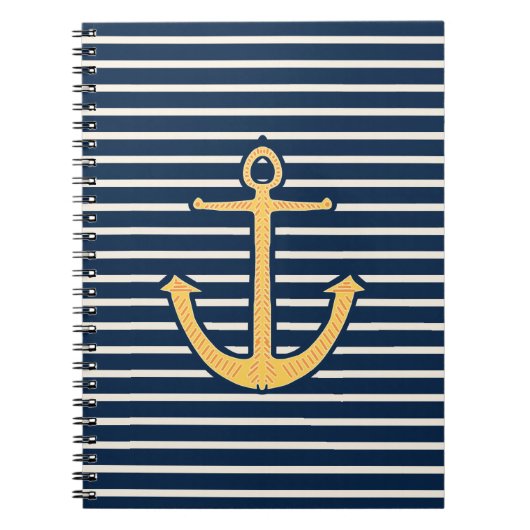 Navy Stripes Anchor Notitieboek (Voorkant)
