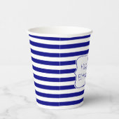 Navy Stripes and Nautical Anchor Birthday Party Papieren Bekers (Rechts)