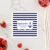 Navy Stripes and Nautical Anchor Birthday Party Servet (Insitu)