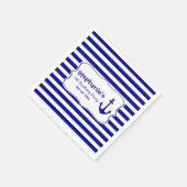 Navy Stripes and Nautical Anchor Birthday Party Servet (Hoek)