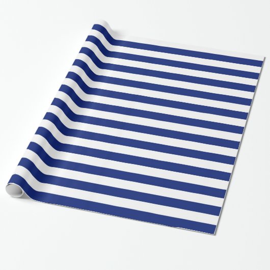 Navy Stripes Cadeaupapier (Uitgerold)
