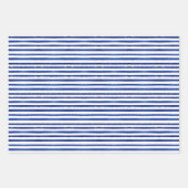 Navy Stripes & Damask met gele citroenen patroon Inpakpapier Vel (Voorkant 2)