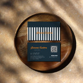 Navy Stripes | De moderne Gentleman's QR code Visitekaartje