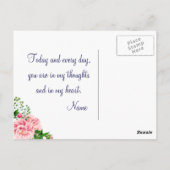  Navy Stripes en Rozen Floral gepersonaliseerd Briefkaart (Achterkant)