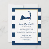 Navy Stripes Harwich Wequassett Cape Cod | Weddens Save The Date (Voorkant)