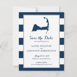 Navy Stripes Harwich Wequassett Cape Cod | Weddens Save The Date