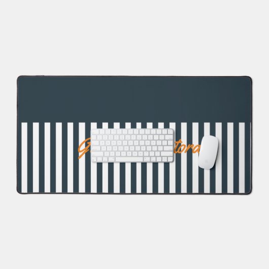 Navy Stripes | Het Monogram van de moderne man Bureaumat (Keyboard & Muis)