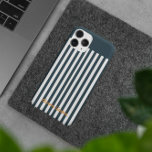 Navy Stripes | Het Monogram van de moderne man iPhone 15 Pro Max Hoesje<br><div class="desc">Telefoonhoesjes bieden de mogelijkheid om je persoonlijkheid te laten schitteren. Uw telefoonhoesje kan worden gekozen om uw grote mode gevoel te shows, mensen te laten weten over een geliefde hobby of interesse, of een strakke en professionele look voor de werkplek te behouden. Het marinepak met krijtstrepen is een klassiek garderobe-nietje...</div>