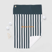 Navy Stripes | Het Monogram van de moderne man Golfhanddoek (Insitu)