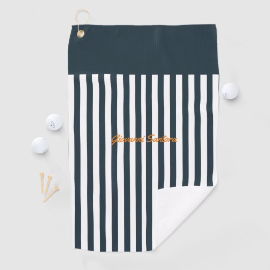 Navy Stripes | Het Monogram van de moderne man Golfhanddoek (Insitu)