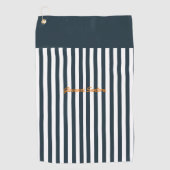Navy Stripes | Het Monogram van de moderne man Golfhanddoek (Voorkant)