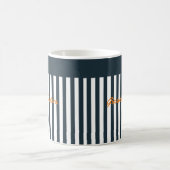 Navy Stripes | Het Monogram van de moderne man Koffiemok (Center)
