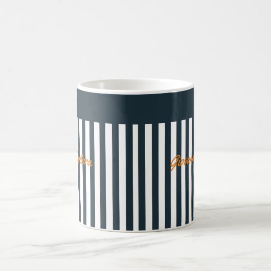 Navy Stripes | Het Monogram van de moderne man Koffiemok (Center)