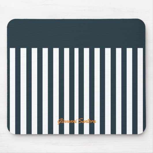 Navy Stripes | Het Monogram van de moderne man Muismat (Voorkant)