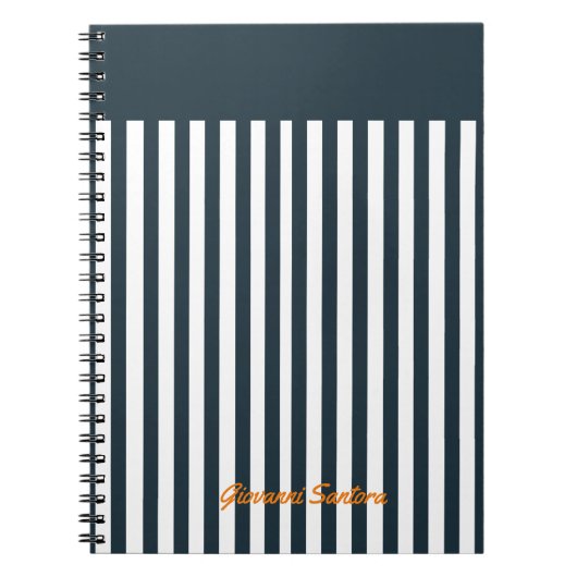 Navy Stripes | Het Monogram van de moderne man Notitieboek (Voorkant)