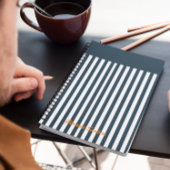Navy Stripes | Het Monogram van de moderne man Notitieboek