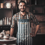 Navy Stripes | Het Monogram van de moderne man Schort