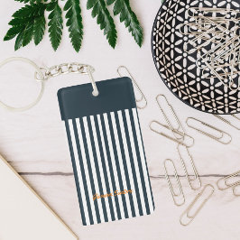 Navy Stripes | Het Monogram van de moderne man Sleutelhanger
