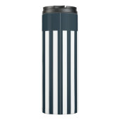 Navy Stripes | Het Monogram van de moderne man Thermosbeker (Achterkant)