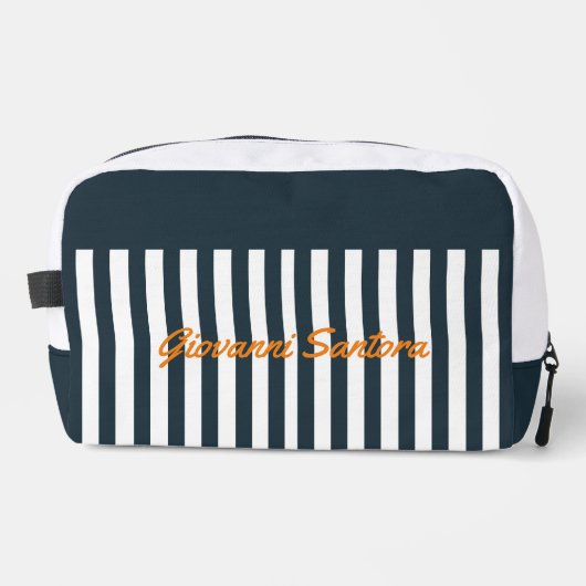 Navy Stripes | Het Monogram van de moderne man Toilettasje (Voorkant)