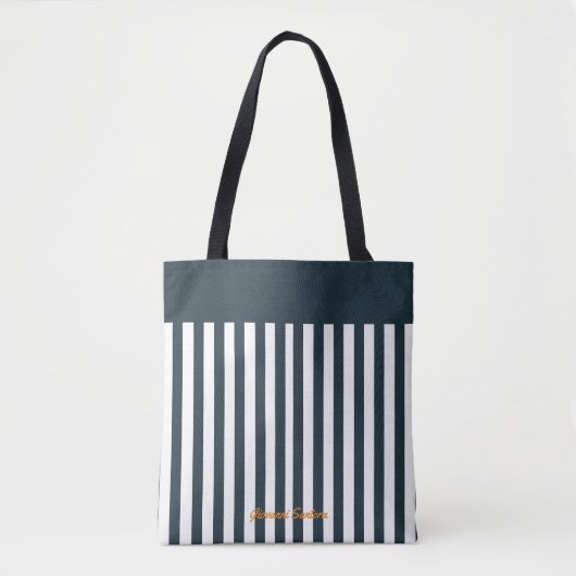 Navy Stripes | Het Monogram van de moderne man Tote Bag (Voorkant)