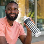 Navy Stripes | Het Monogram van de moderne man Waterfles