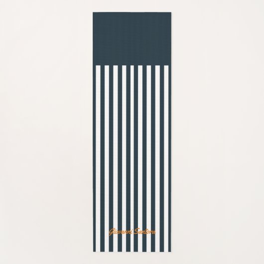 Navy Stripes | Het Monogram van de moderne man Yogamat (Voorkant)