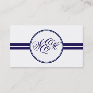 Navy Stripes Lijst Monogram Visitekaartje
