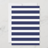 Navy Stripes met Anker Nautische Huwelijksuitnodig Kaart (Achterkant)