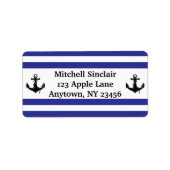 Navy Stripes met ankerpunten Etiket (Voorkant)
