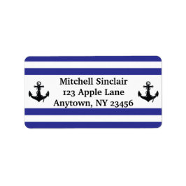 Navy Stripes met ankerpunten Etiket