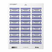 Navy Stripes met ankerpunten Etiket (Full Sheet)