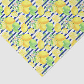 Navy Stripes met geel citroenpatroon Tissuepapier (Detail)