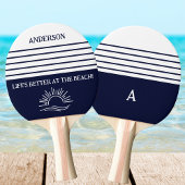 Navy Stripes Monogram Family Nautical Tafeltennisbatje