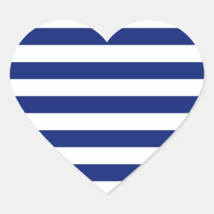 Navy Stripes Nautical Decor Hart Sticker