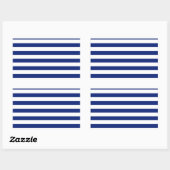Navy Stripes Nautical Decor Rechthoekige Sticker (Vel)