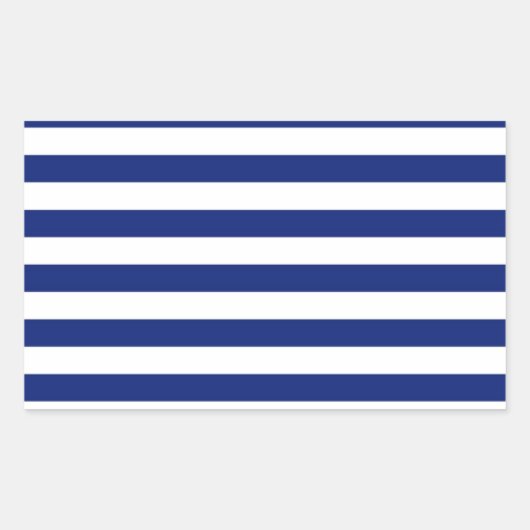Navy Stripes Nautical Decor Rechthoekige Sticker (Voorkant)