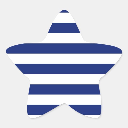 Navy Stripes Nautical Decor Ster Sticker (Voorkant)