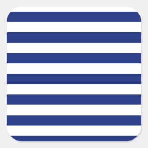 Navy Stripes Nautical Decor Vierkante Sticker