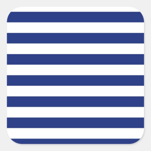 Navy Stripes Nautical Decor Vierkante Sticker (Voorkant)