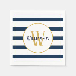 Navy Stripes Nautical gepersonaliseerde Monogram n Servet