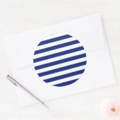 Navy Stripes Nautical Pattern Ronde Sticker (Envelop)
