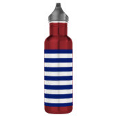Navy Stripes Nautical Pattern Waterfles (Rechts)