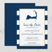 Navy Stripes Orleans Cape Cod Save the Date (Voorkant / Achterkant)