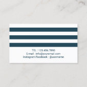 Navy Stripes Professionele Typografie Nautisch Contactkaartje (Achterkant)