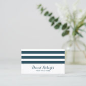 Navy Stripes Professionele Typografie Nautisch Contactkaartje (Staand voorkant)