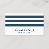 Navy Stripes Professionele Typografie Nautisch Contactkaartje (Voorkant)