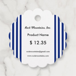 Navy Stripes Scalloped Price Tags | EB_Office Bedankjes Labels