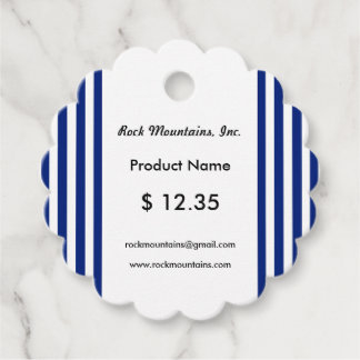 Navy Stripes Scalloped Price Tags | EB_Office Bedankjes Labels