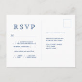 Navy Stripes Steering Wheel Nautical Wedding RSVP Briefkaart (Achterkant)
